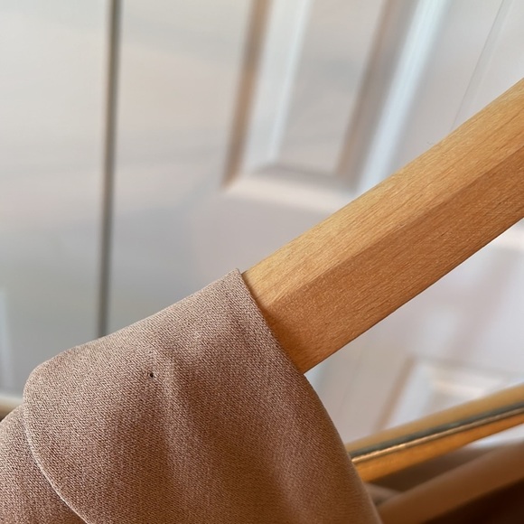 NWT Helmut Lang Asymmetrical Sleeve Silk Blouse in Camel sz S - Picture 10 of 15